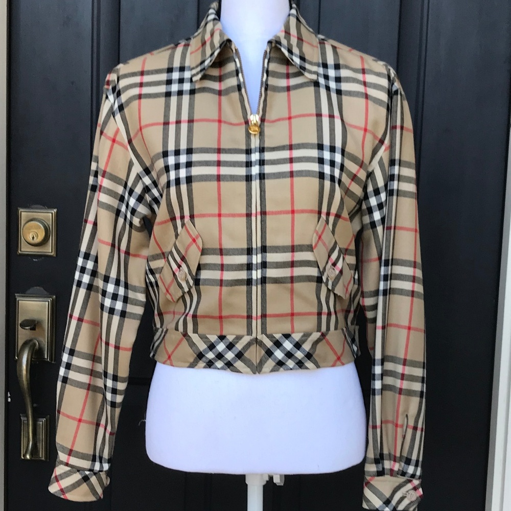 Burberry Tan Nova Check Vintage Womens Jacket